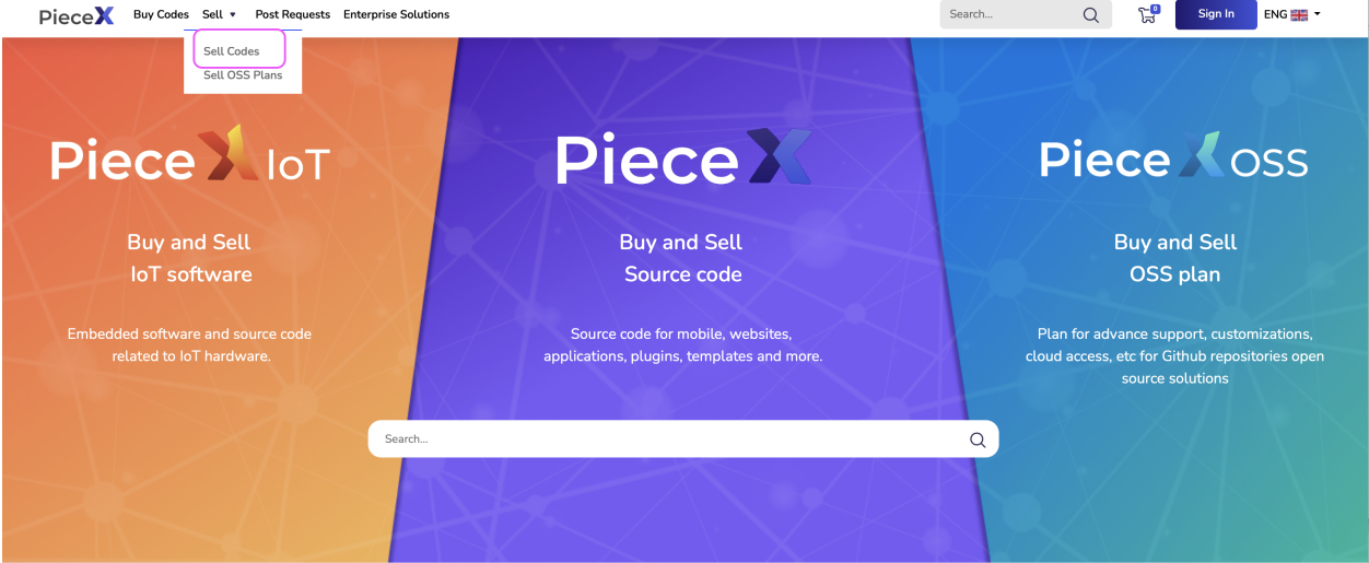 Sell Software Source Code Through The PieceX Homepage